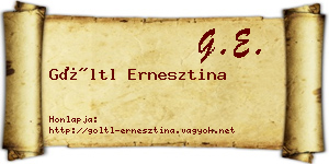 Göltl Ernesztina névjegykártya